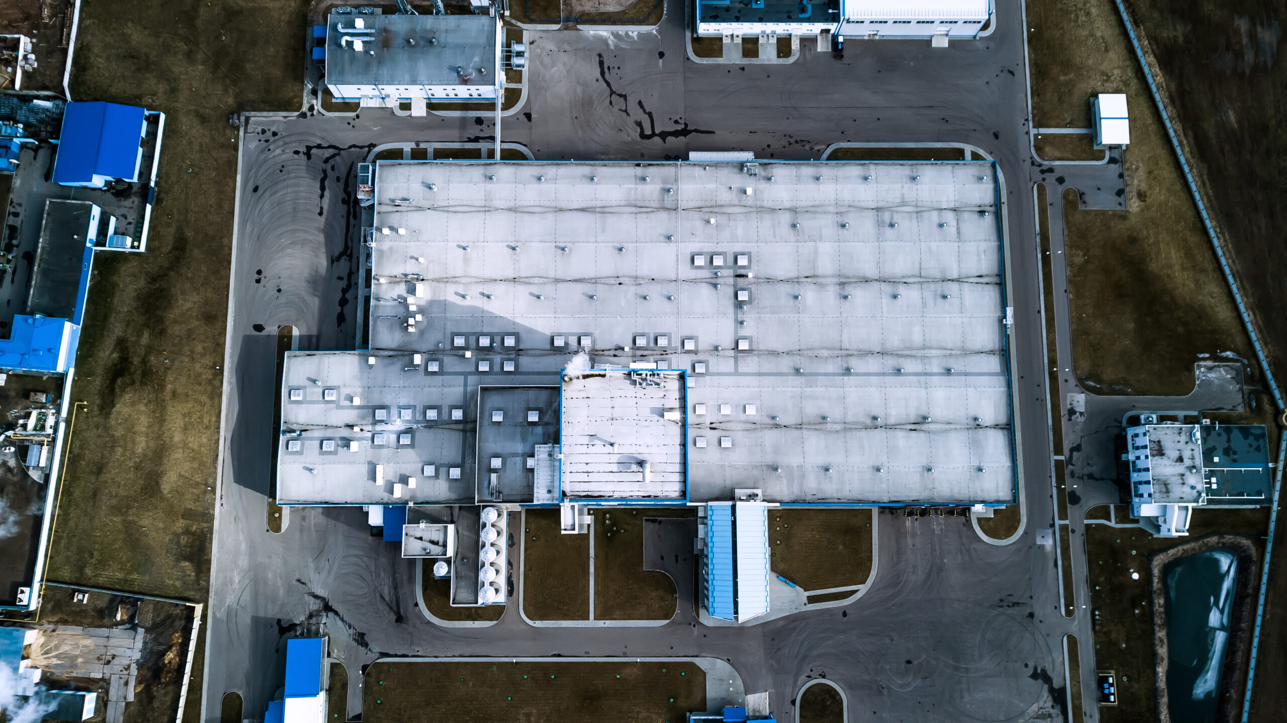 industrial enterprise top view. aerial survey